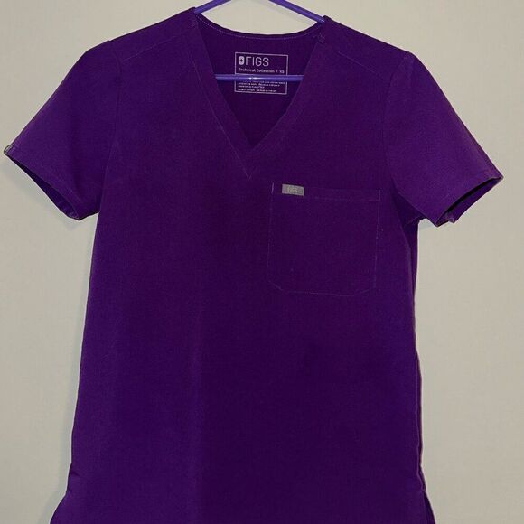 Figs Tops - FIGS Technical Collection Purple Scrub Top SIZE XS